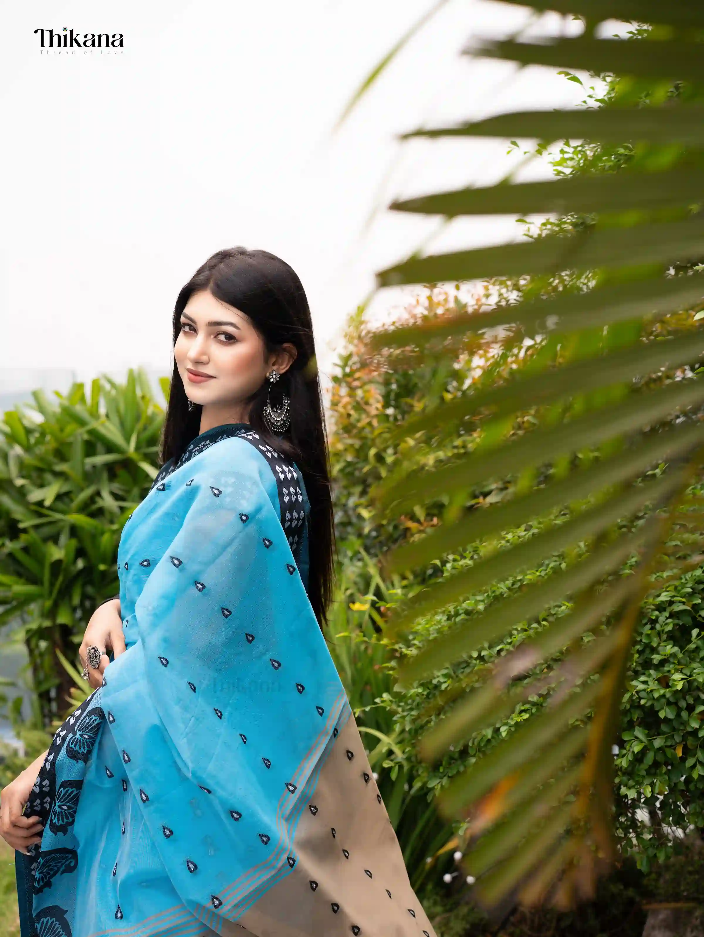 Suchitra Soft Hybrid Cotton Saree With Blouse piecs-Baby Blue