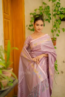 Mridula-Vintage Pink Saree – Elegant Soft Silk Festive Saree