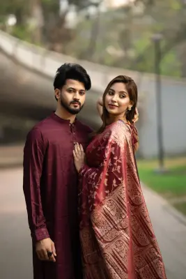 Couple Combo- Chandralata (Maroon)