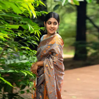 Ruptara-Soft Silk with Blouse Pices-Ash Blue