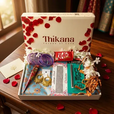 Ruptara - Soft Slik Combo Saree - Ice Blue - Romantic Lifestyle Hamper