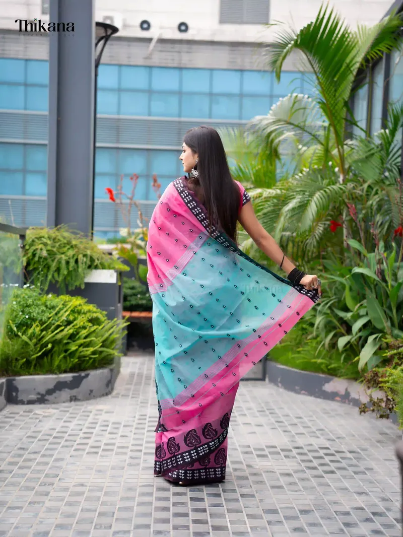 Suchitra - Pure Handloom Cotton Saree with Blouse Piece - Dusty Rose