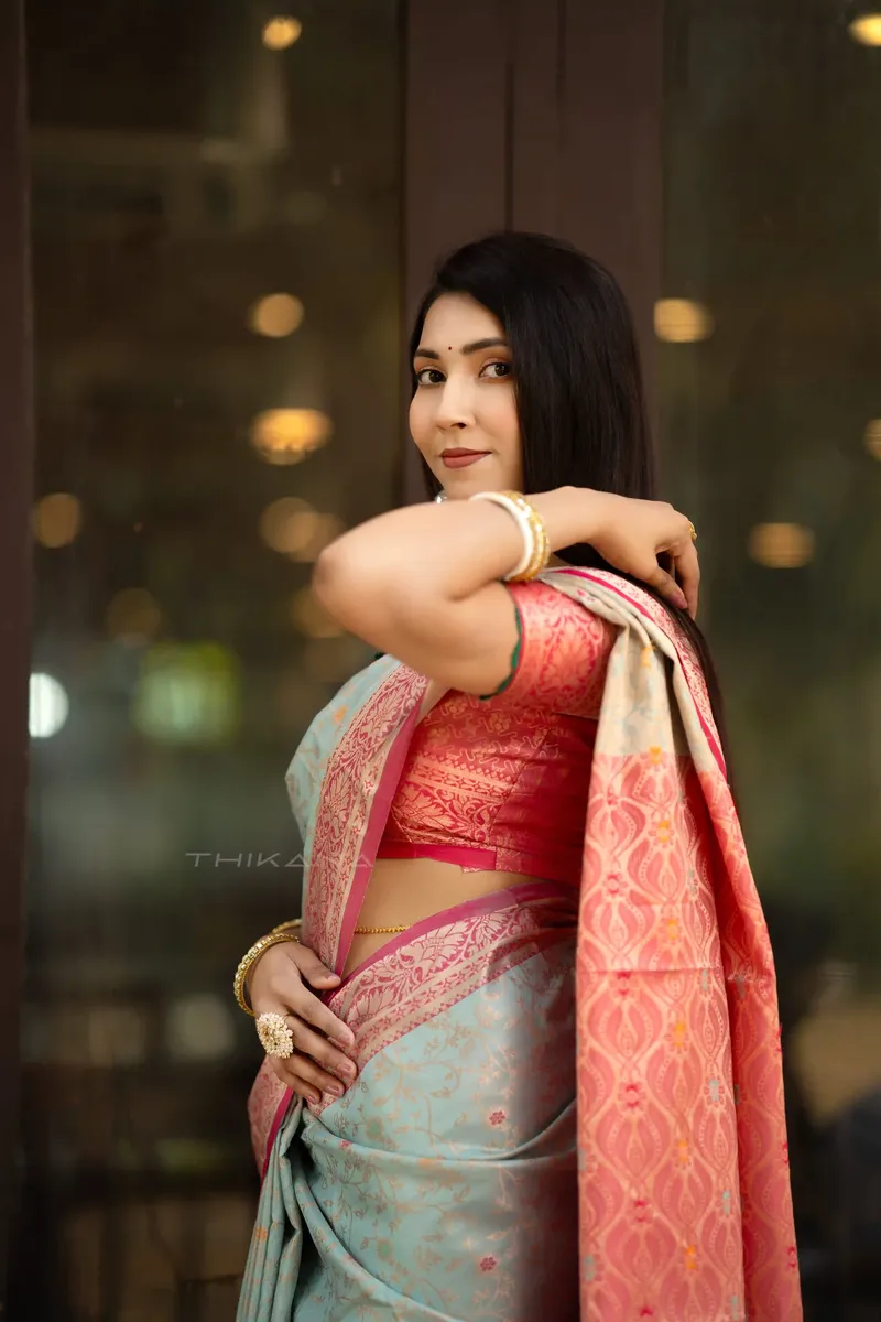 Charulata - Soft Silk Saree - Mint Aqua